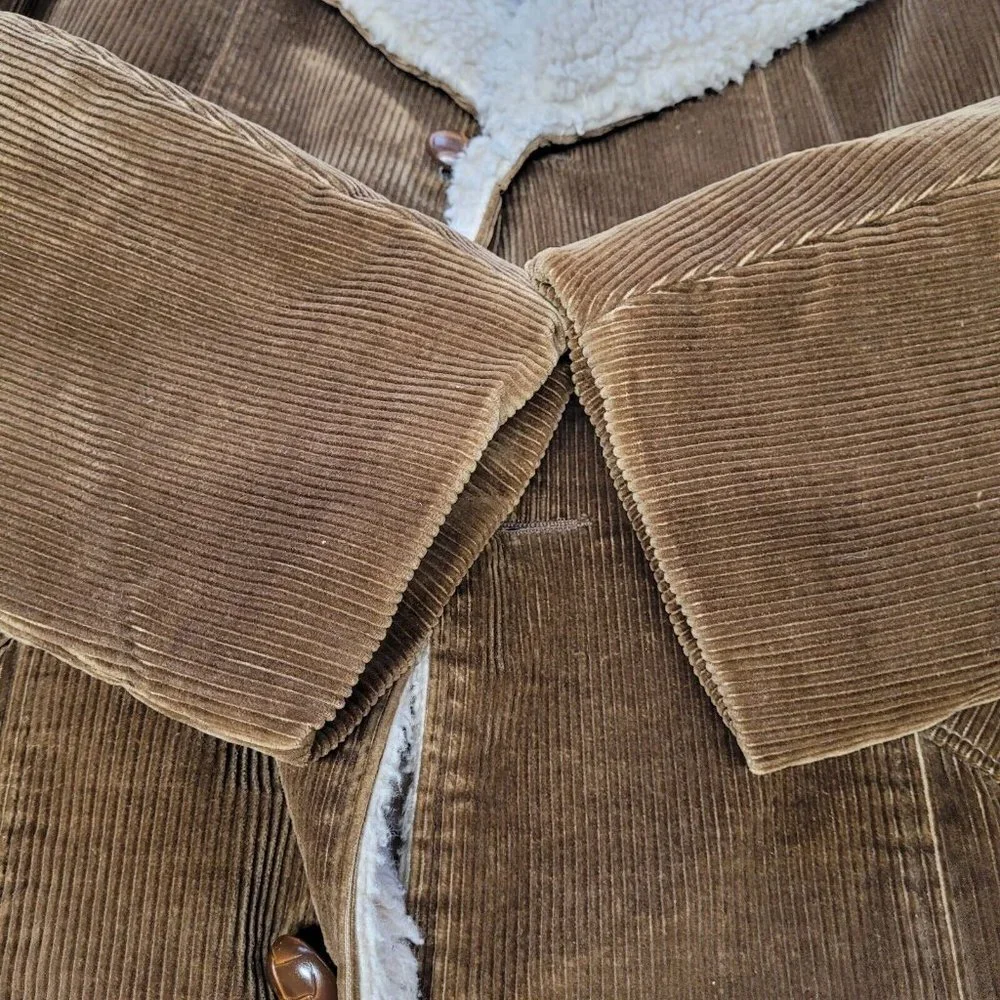 Vintage Shanhouse Size 44 Sherpa Lined Corduroy Field Barn Jacket Coat Rancher - Picture 12 of 14